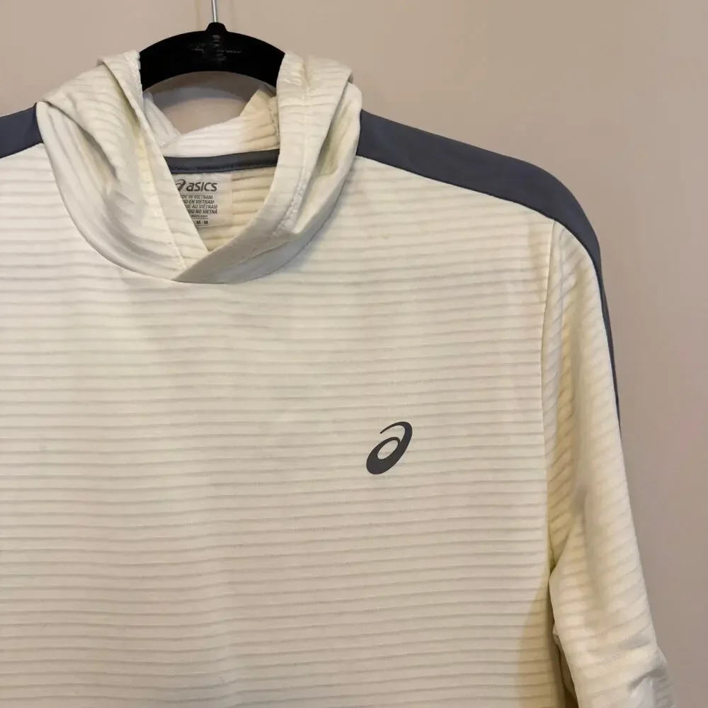 ASICS Metarun Winter Long Sleeve Hoodie Men M Cream Athletic Training Active NWT